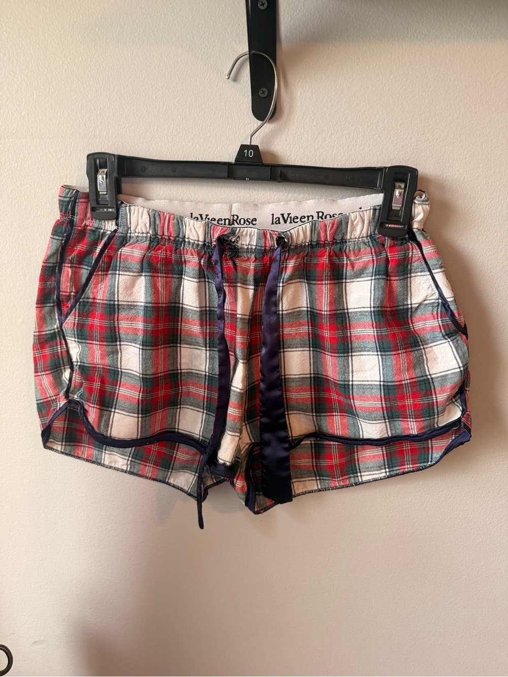 La Vie en Rose red plaid boxer shorts with pockets Size S #plaid #summer #boxers